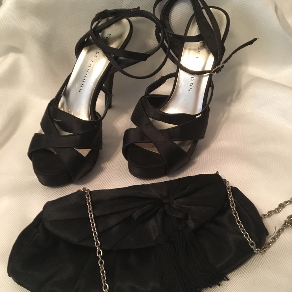 Chinese Laundry Black Strap Heels & Purse